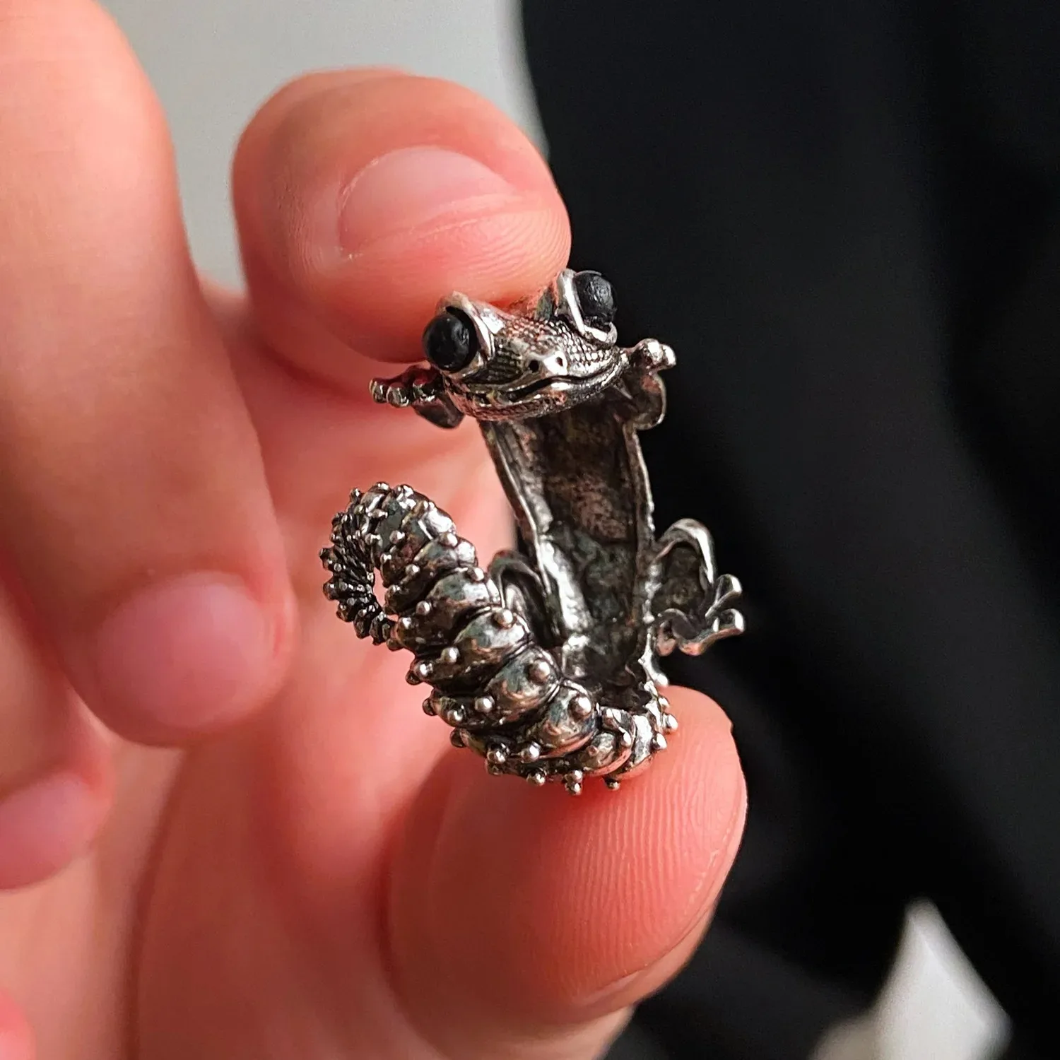 Cute Gothic Animal Lizard Ring, Personality Fashionable Hip-hop Women Punk Halloween Jewelry Gift, Trendy Men's Lizard Ring 2025