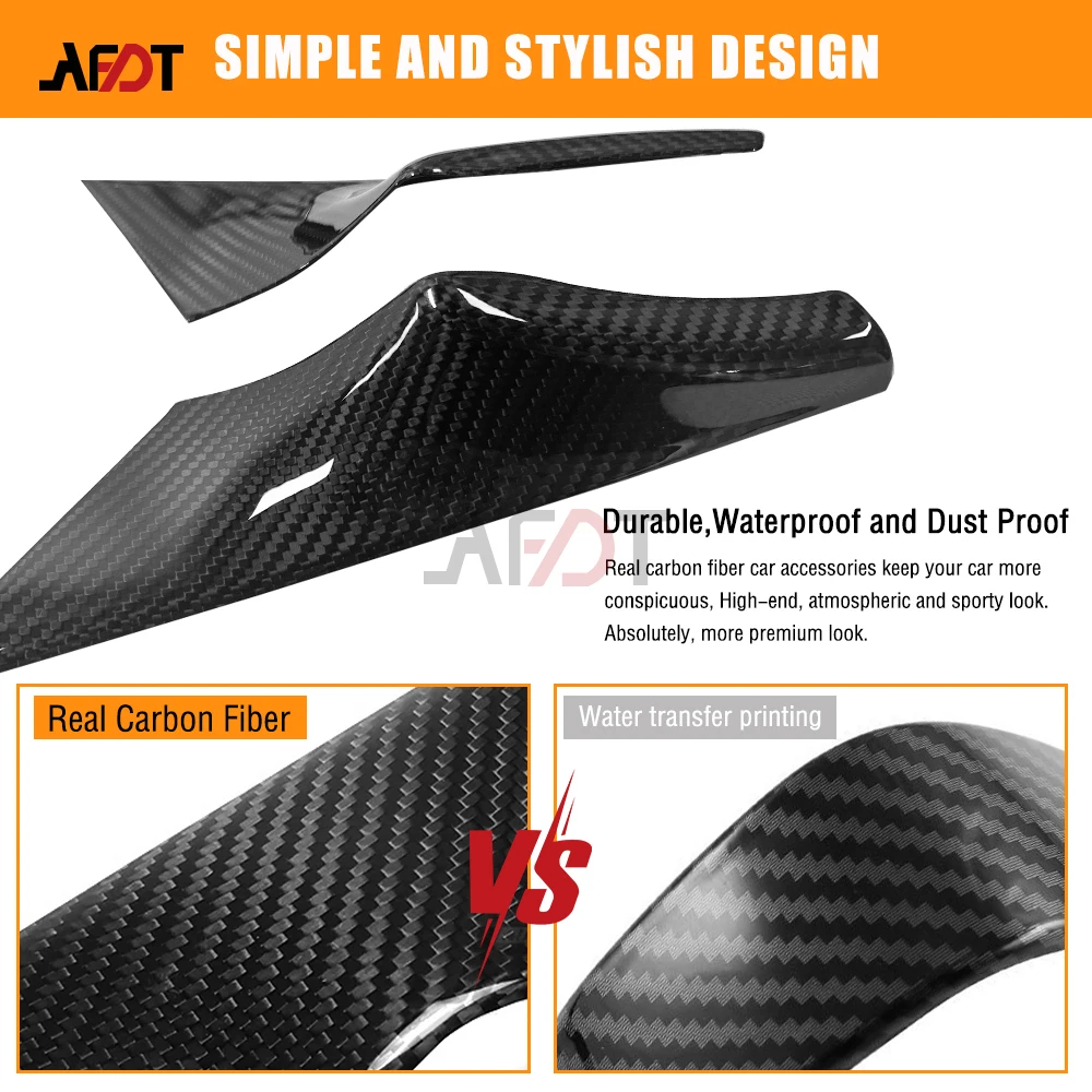 AFDT For BMW 5 Series i5 M60 G60 530 G68 530Li 2024+ Real Carbon Fiber Interior Front Door Panel Cover Decoration Stickers