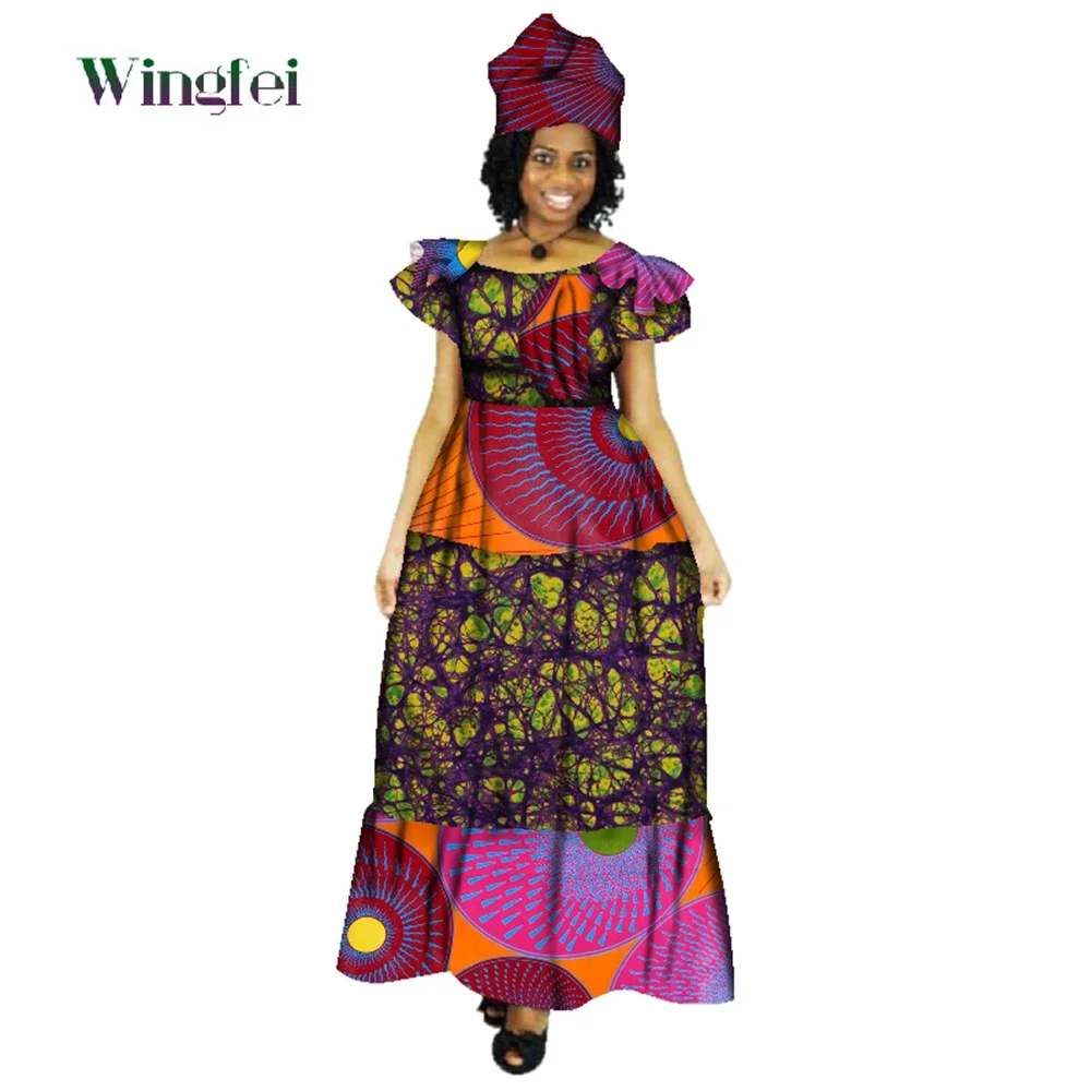

Платье женское длинное в африканском стиле с принтом Анкары, WY257