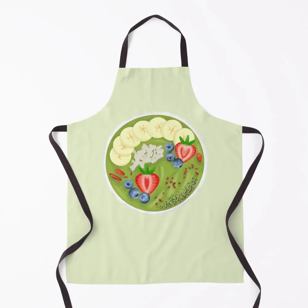 

Green Smoothie Kiwi Fruit Bowl Apron Home Utensils Chef Uniform For Men restaurant accessories cook wear Apron