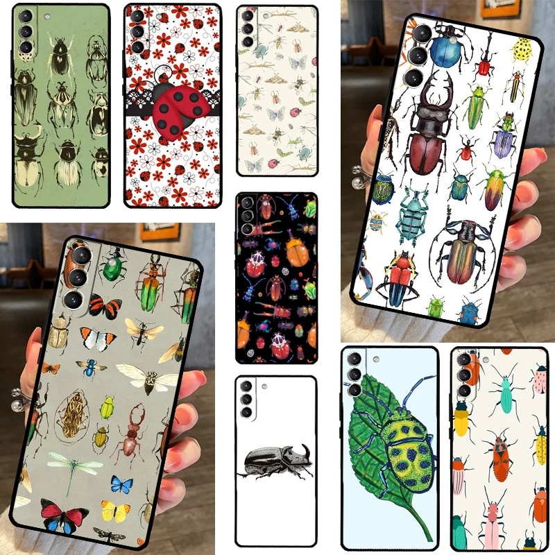 Beetles Insects Case For Samsung Galaxy S23 Ultra S20 FE S21 FE Note 10 20 S8 S9 S10 Plus S22 Ultra Cover