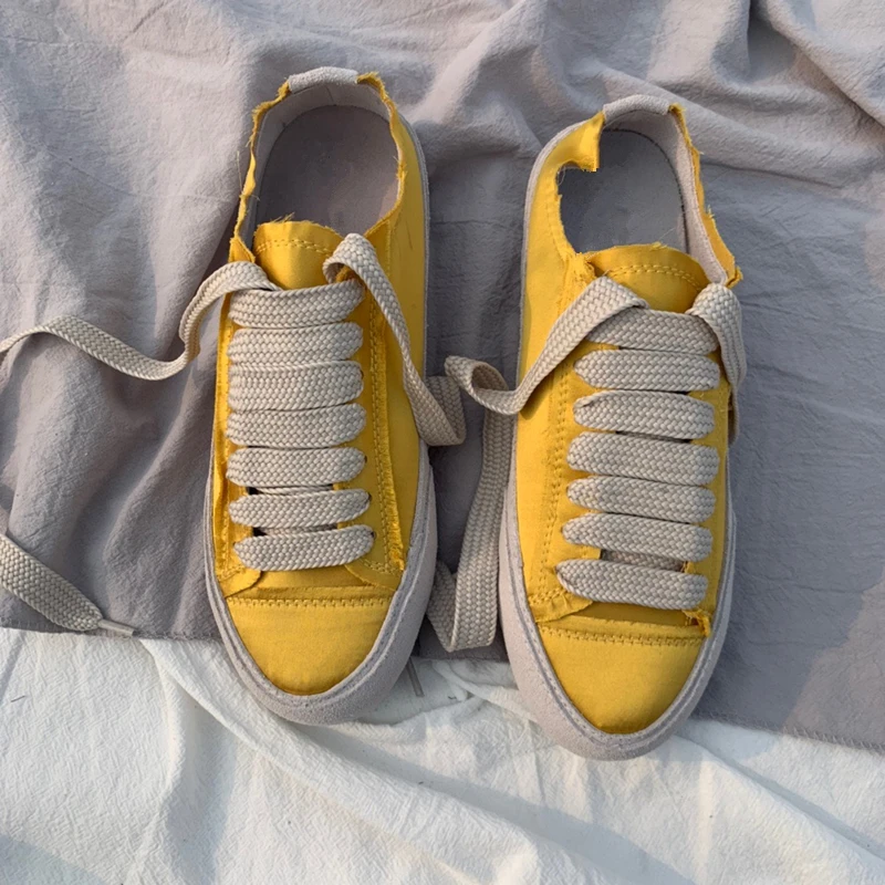 Withered Women Shoes New Canvas Shoes Women Ins Sneakers Woman Fashion Blogger Vintage Silk Colorful Soft Sole Casual Shoes