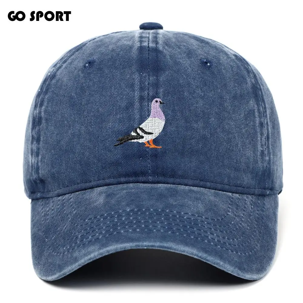 

Бейсболки с вышивкой голубя, защита от солнца, регулируемая летняя шляпа от солнца, повседневная повседневная спортивная шапка из стираного хлопка, всесезонные