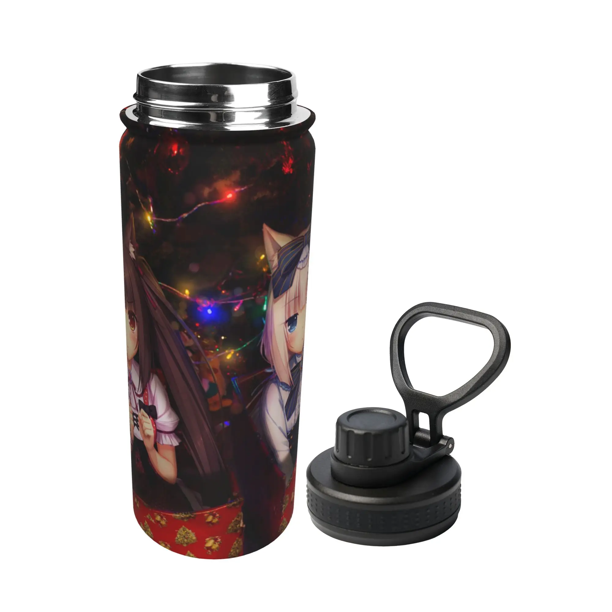 N-Nekopara Anime 18OZ Sports Insulated Kettle Game Kawaii Cute Coffee Cups Stainless Steel Double Wall Mugs 18OZ