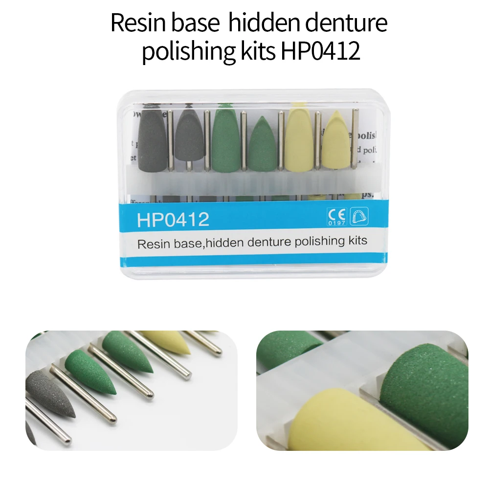 Base De Resina Dentária, Dentadura Escondida, Kit De Polimento, HP0412, 12Pcs por Conjunto