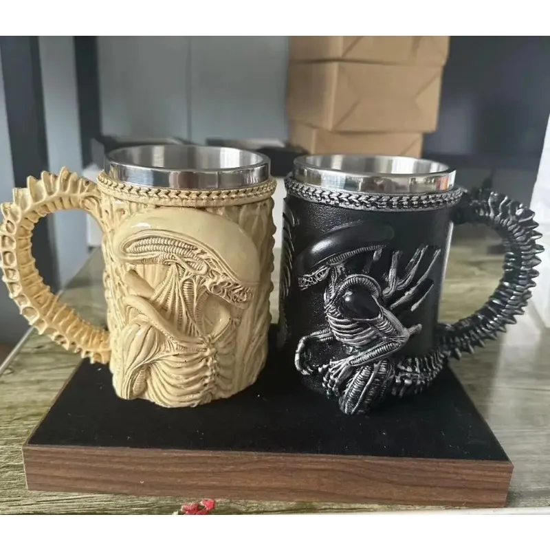 500ml Xenomorph  Mug 3D Three-dimensional Relief Creative Coffee Cup Resin for Home And Office