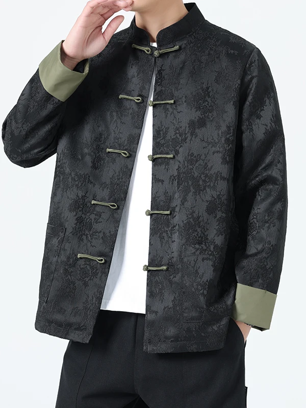 

Мужской костюм Тан Jaet Ethnic Sle National Trend Long Sve Свободная верхняя одежда для молодежи Весенне-Осенний сезон