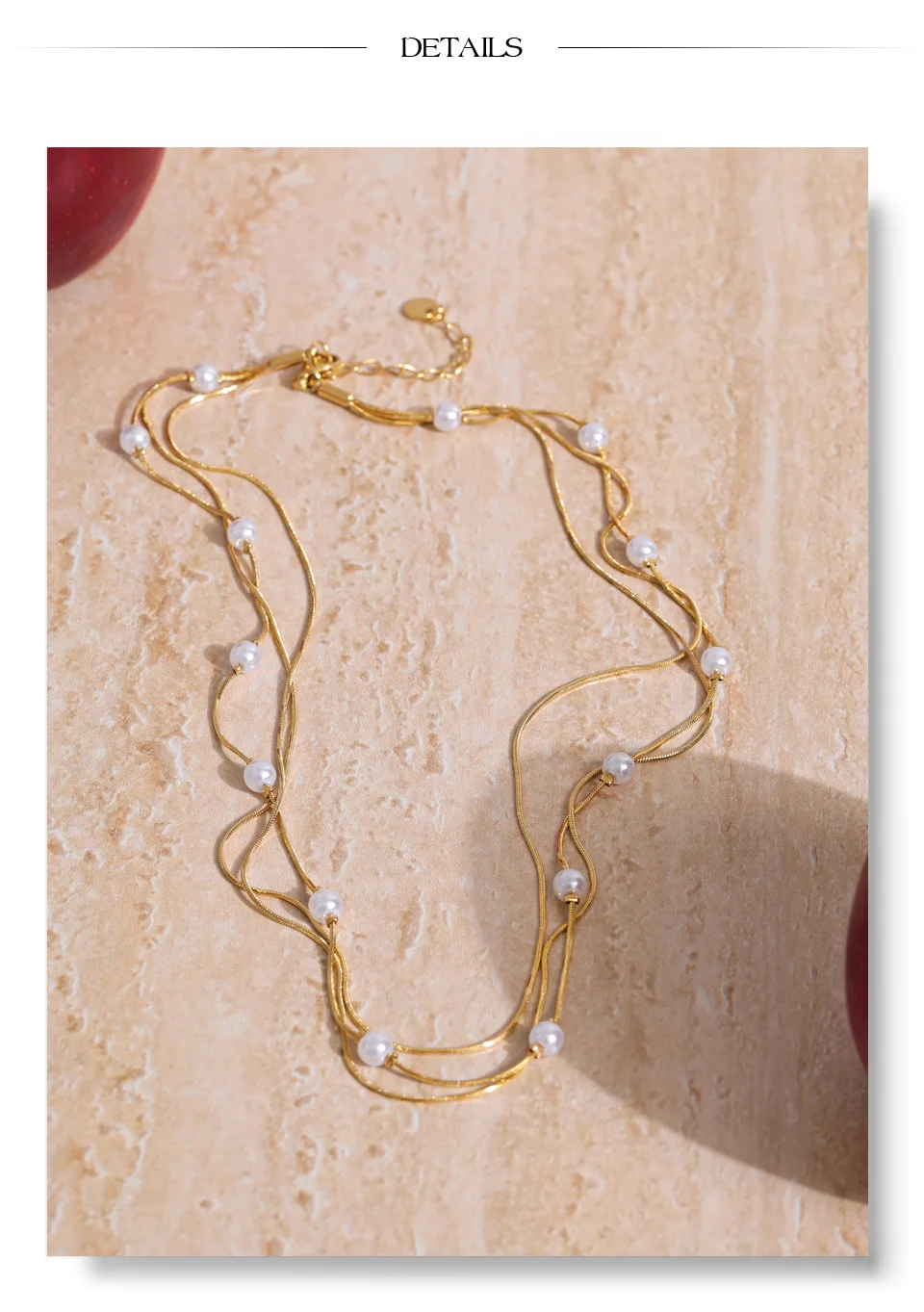Yhpup Neue Quadratische Kette Stilvolle Edelstahl Simulierte Perlen Layered Stapeln Halskette Frauen Mode Charme Kragen Schmuck – Detail 12