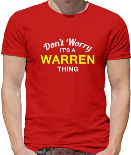 Keine Sorge, es ist ein warren cosa camiseta hombre-apellido personal izado familia