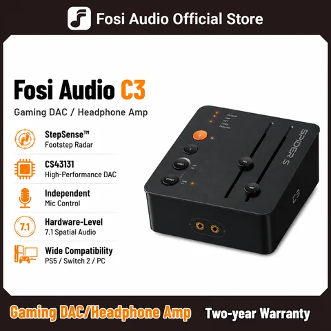 Fosi Audio C3 Gaming DAC Amp CS43131 Footstep Enhancement Headphone…
