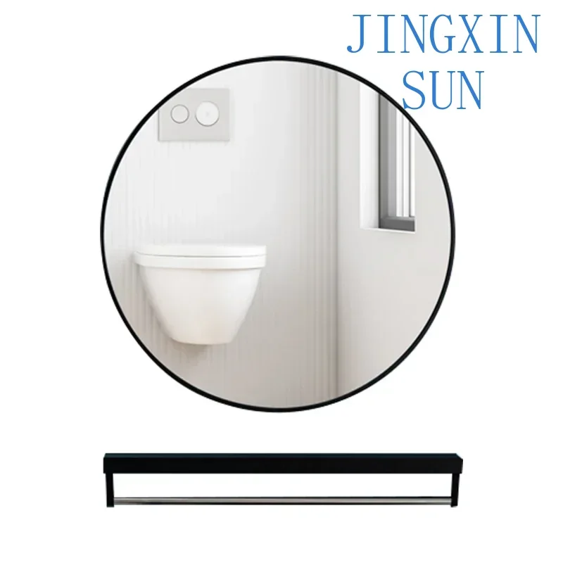 40/50/60/70cm Simple Make UP Mirror Round Vanity Bathroom Mirror With Shelf Wall-mounted  For Women Make Up Mirror