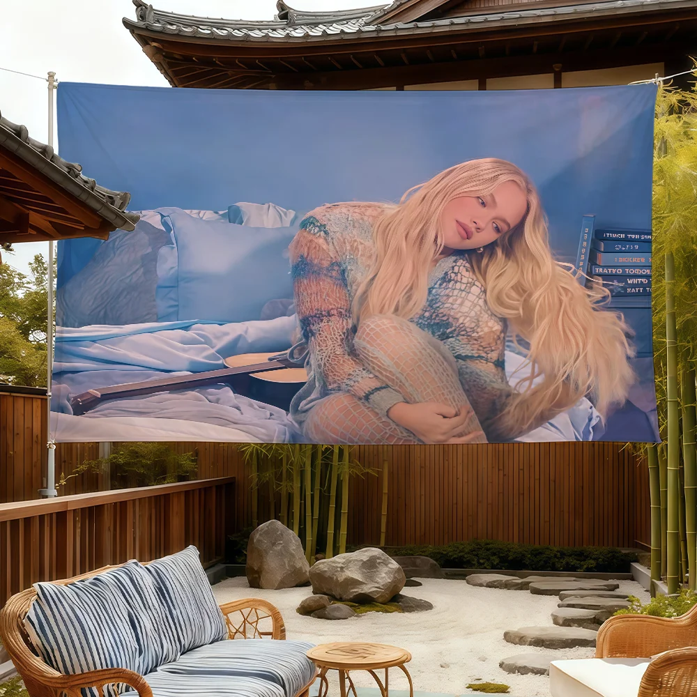 Singer F-Freya Skye Stardust Flagge für Zimmer, Wohnheim, Camping, Picknick, Kunststil, Garage, Bar, Wanddekoration, Banner