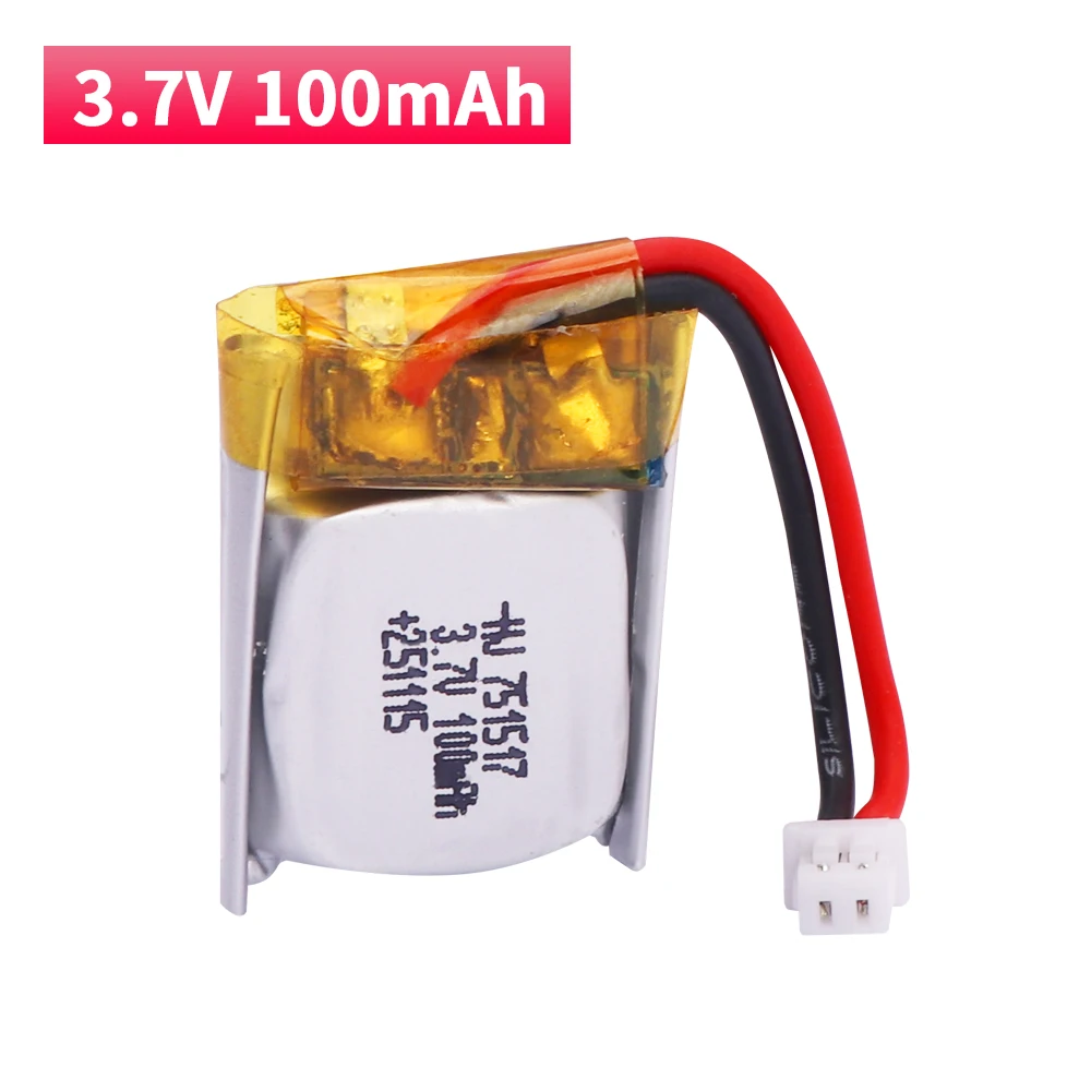 3.7V 100 มิลลิแอมป์แบตเตอรี่ลิโป้ FQ777-124 สำหรับฮับซาน Q4 H111 สำหรับ Wltoys V272 V282 V292 Rc โดรนแบตเตอรี่อะไหล่ 1-10PCS