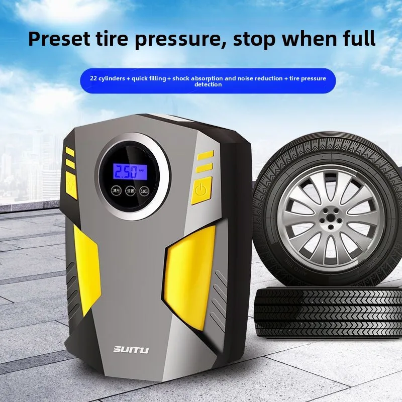 Digital Tire Pressure Pump 12V Car Portable Air Pump, Car/motorcycle/bicycle Universal Air Pump