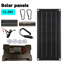 1/2pcs 2*30W Solar Panel Kit Complete 12V/5V DC with USB Controller Solar Battery For Car Yacht Boat Home Camping Battery Charg