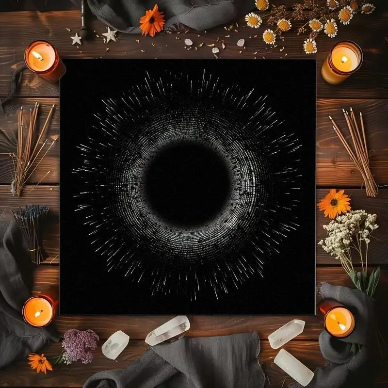 VIKAMA Sun Moon Face Art Tarot Card Tablecloth Mysterious Divination Altar Cloth Ceremony Table Mat Background Cloth