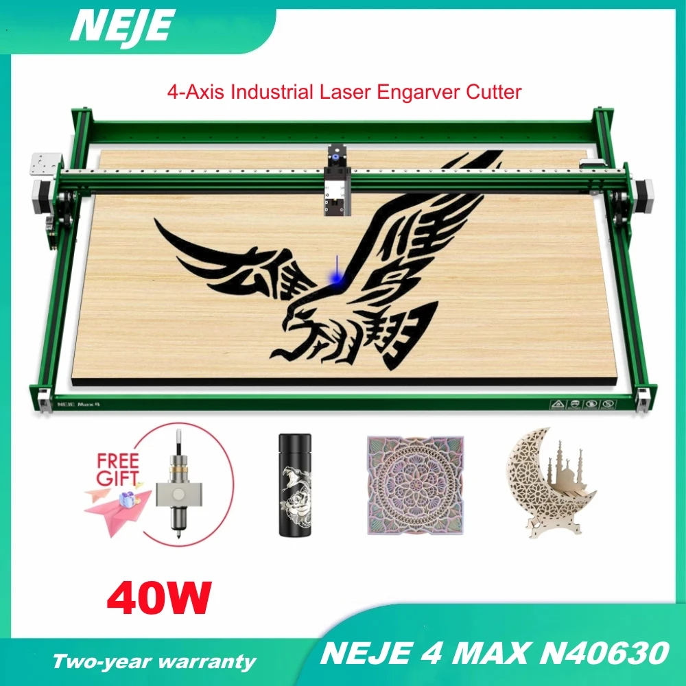 NEJE 4 Max N40630 40W CNC Laser Engraver Wood Cutting Machine Portable Printer Lightburn Bluetooth App Control