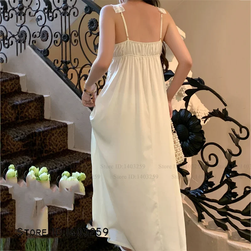 Female Twinset Robe Set Elegant French Style Lace Bathrobe Gown Sleepwear Sexy Lingerie Suspender Nightgown Silky Satin Homewear view 4