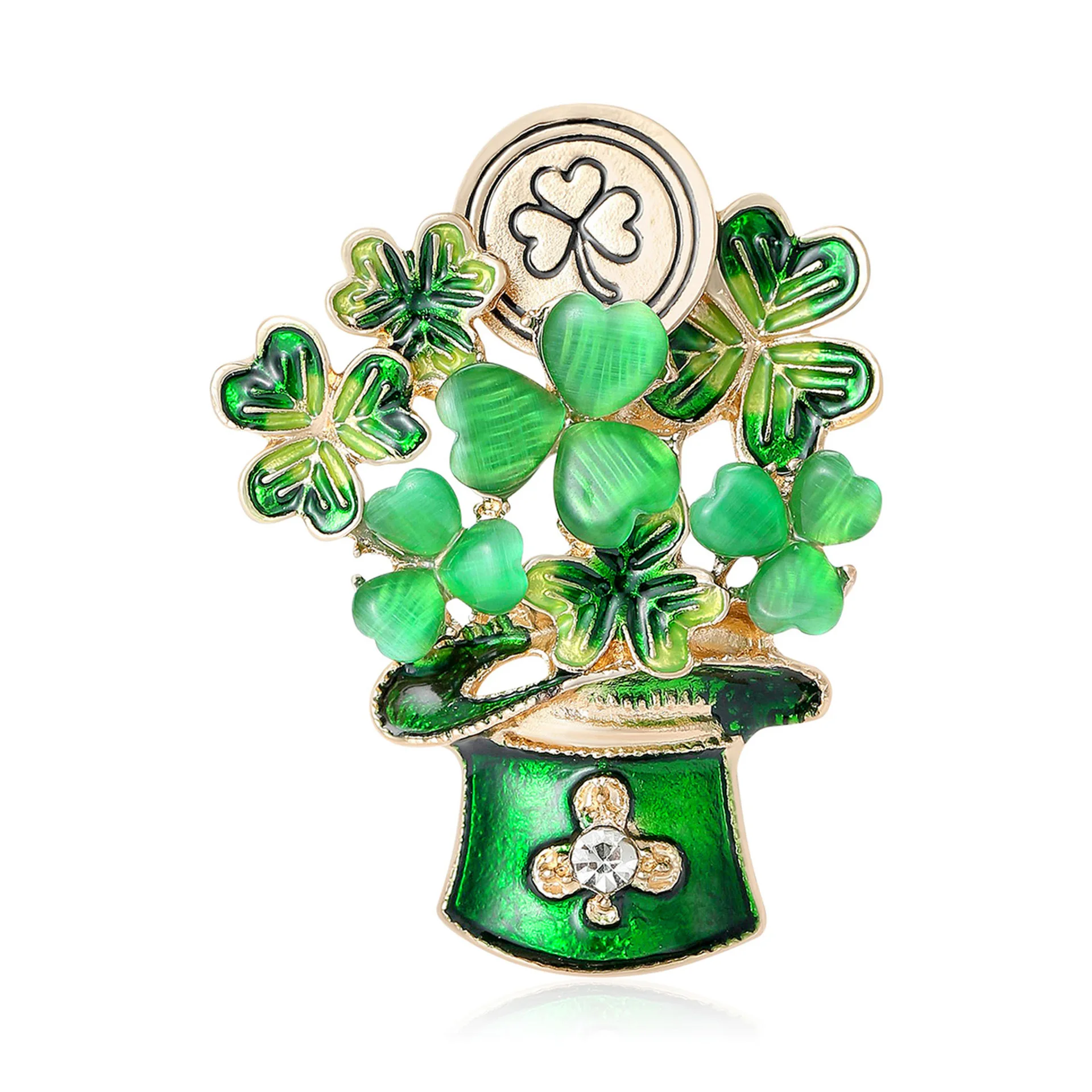 

Fashionable Cloverleaf Enamel Hats, Pins, Women's And Men's Cute And Personalized Coats, Sweaters, Wedding Party Gifts, Jewelry