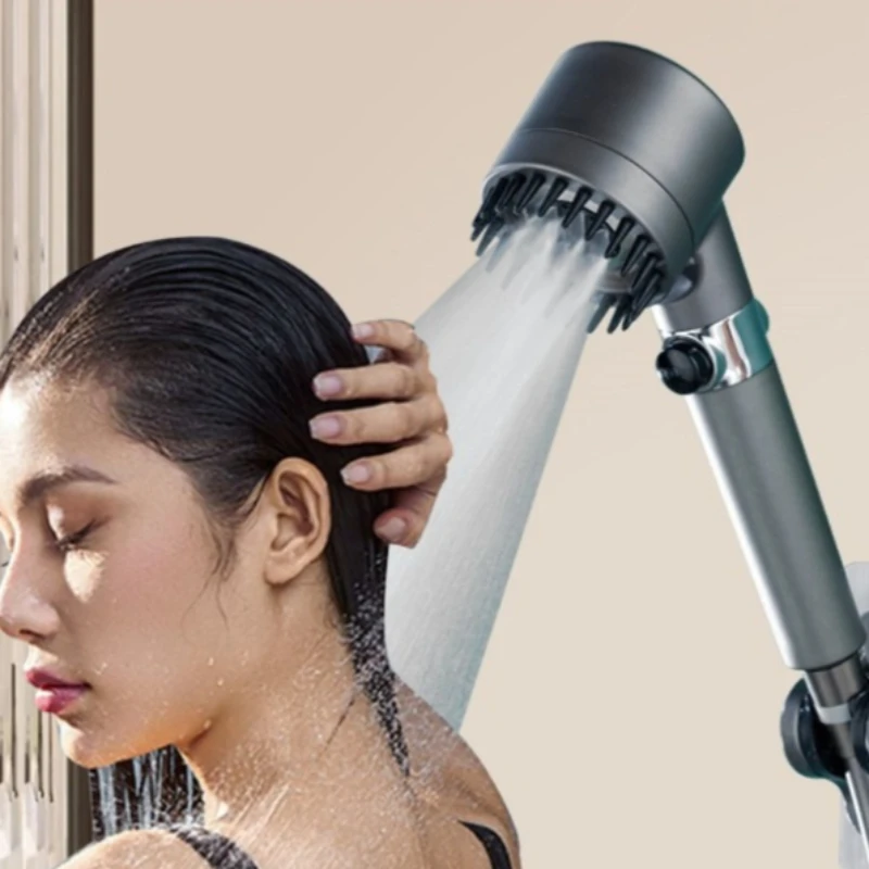 

Shower Head High Pressure Shower Head One Button Water Stop Water Saving Adjustable 4 Mode Water Massage Shower Head