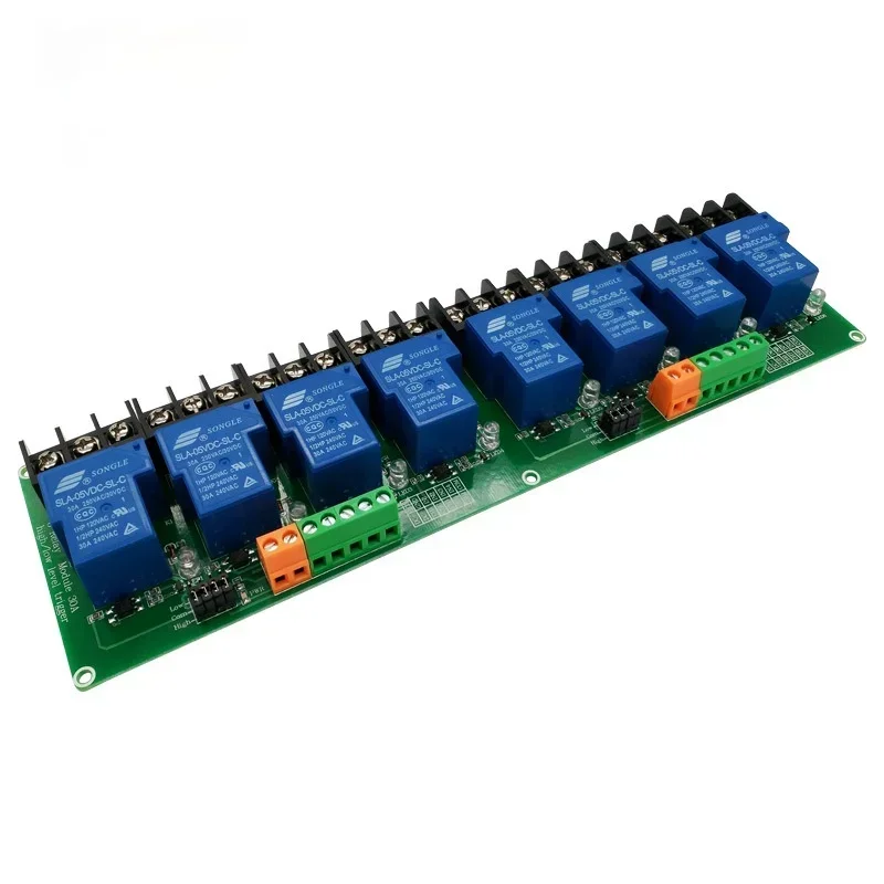ثمانية وحدة تتابع 8 قنوات 30A مع عزل Optocoupler 5 فولت 12 فولت 24 فولت تدعم الزناد العالي والمنخفض للمنزل الذكي
