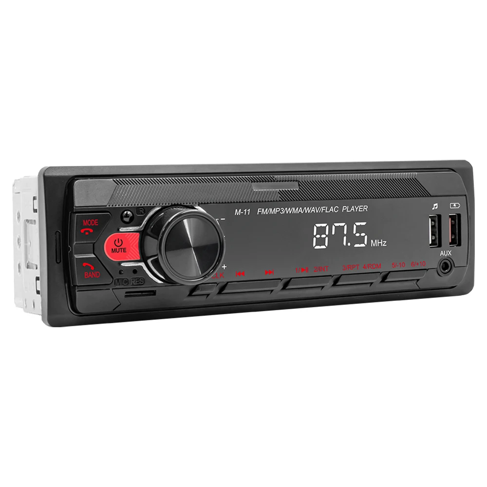 Podofo 1Din MP3 Radio Samochodowe Bluetooth Odtwarzacz MP3 Pilot Zdalnego Sterowania USB/SD/AUX-IN Port ISO FM Audio Muzyka 12V 2-Kanałowe Radio Samochodowe — 2