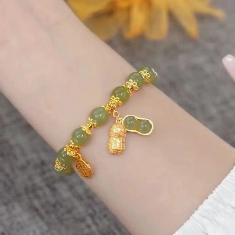 Fashion Peanut Lucky Bracelet Female Light Luxury Imitation  Temperament Beaded Bracelet Jewelry Bracelet Gift