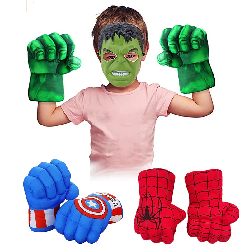 Kids Infinity War Smash Gloves Superhero Foam Green Dress Up Fist Props Halloween Cosplay Performance Dress Up