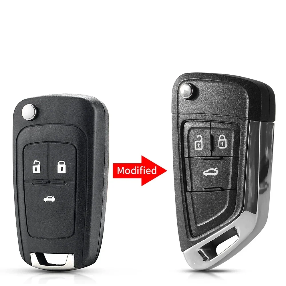 KEYYOU Replacement Modified Key Remote Car Shell Case Fob For Chevrolet Chevy Cruze 3 Buttons 2010 2011 2012 2013 2014