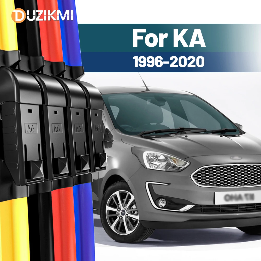 Für Ford KA 1996-2020 2010 2011 2012 2013 2014 2015 2016 2017 2018 2019 2 Stück Frontscheibe Scheibenwischerblätter Rot Blau