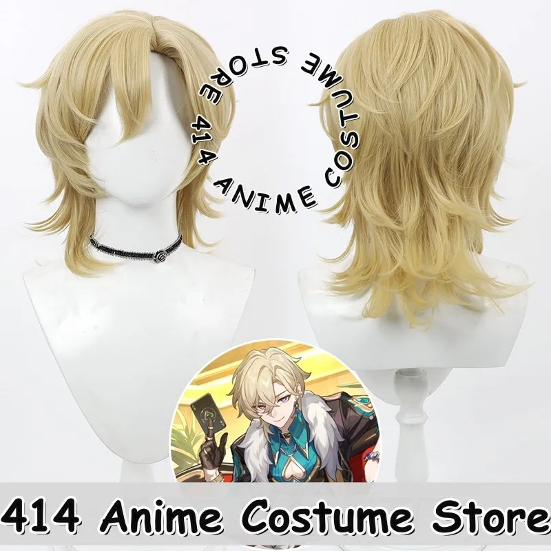 

Game & Anime Aventurine Cosplay Wig Honkai: Star Rail Natural Spiky Realistic Scalp Heat-Resistant Fiber Synthetic Hair
