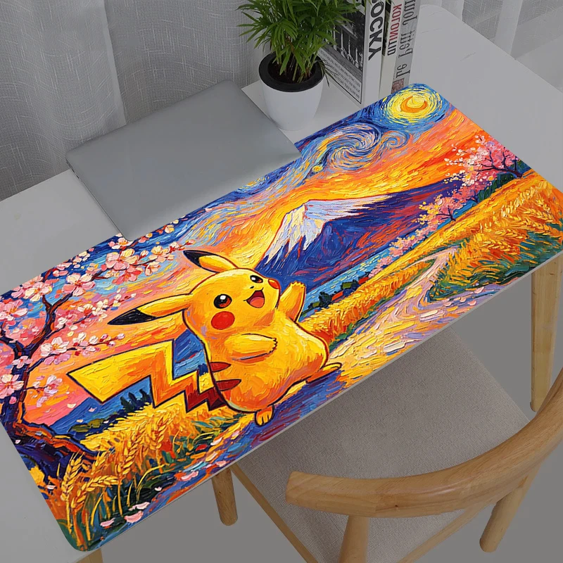 

Mouse Pad Large Rubber PC Computer Gaming Pokemon Pikachu Accessories Durable Mousepad Desk Mat Locking Edge Gamer Carpet