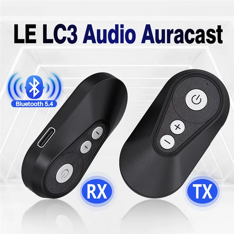 A25R-Bluetooth 5.4 LE Audio Music Auracast Transmitter Receiver Wireless Audio Adapter For Headphone TV Car MP3 Speaker