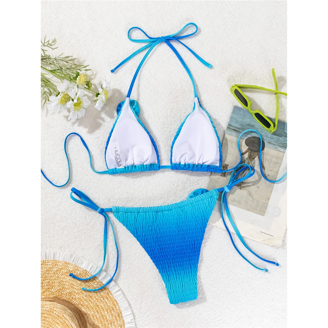 3D-Blumen-Neckholder-Bikini mit Raffungen, zweiteiliger Badeanzug für Damen, Badebekleidung, Badeanzug, Badebekleidung, Badeanzug V6221 – Detail 18