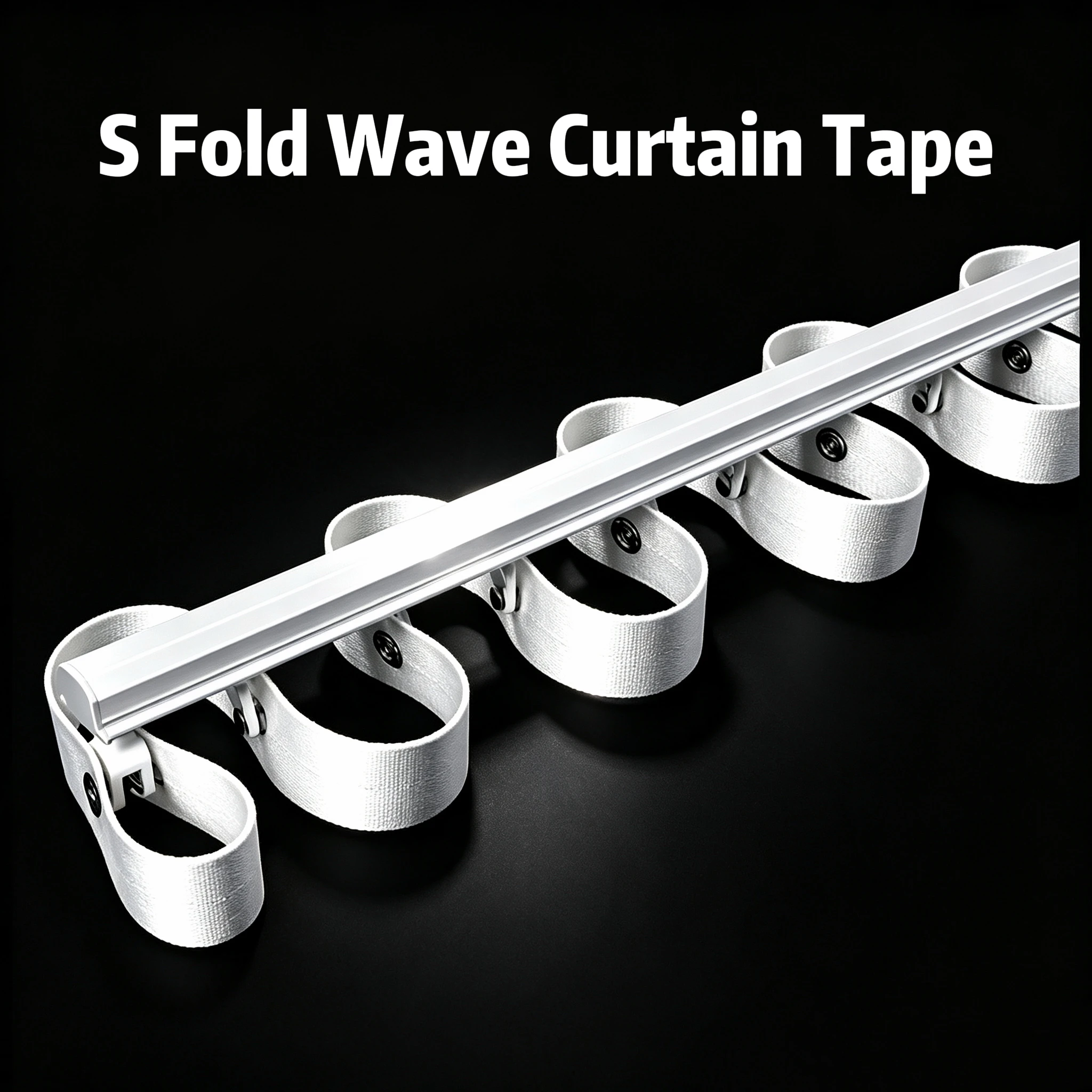 30mm Width S Fold Snake Wave Curtain Heading Tape High-Strength Ribbon For S Wave Curtain Rails,Maunal Track,Electric Roil