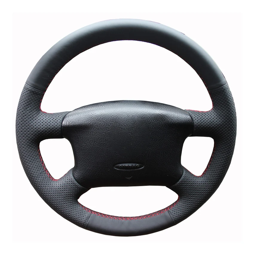 Black Faux Leather Car Steering Wheel Cover for Volkswagen VW Passat B5 Golf 4 Sharan Bora T4 T5 Jetta Seat Alhambra 1997-2006