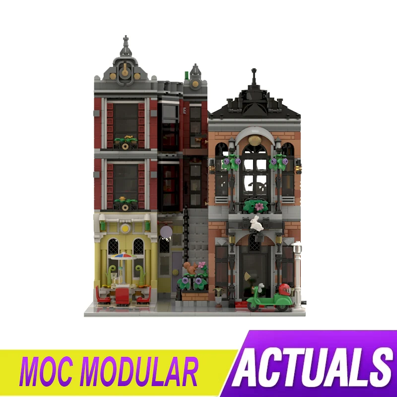 

MOC-134365 Downtown Magic Shop Compatible 10312 Modular Buidling 2 IN 1 Blocks Bricks Educational Puzzle Toy Birthday Gift