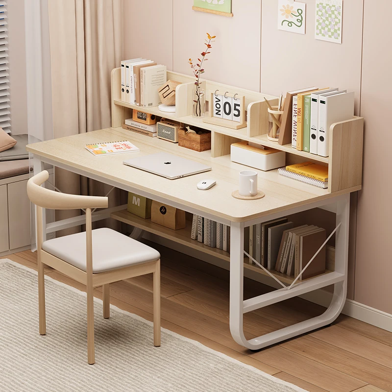 Primary and secondary school students desk bookshelf integrated household computer desk desktop simple learning writing desk