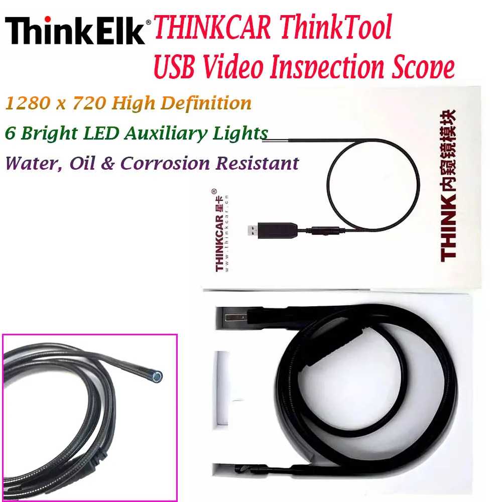 

Видеоинспекционная камера THINKCAR THINKTOOL USB с удлиненной жесткой проводной катушкой 60 дюймов (150 см)
