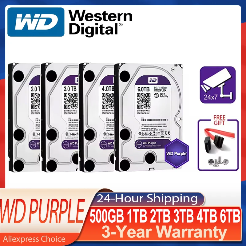 WD Purple 4TB Surveillance Internal Hard Drive Disk 3.5