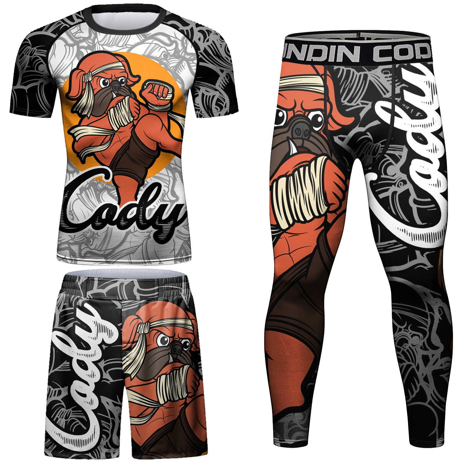 MMA Kickboxing Rashguard men's Kimono Jiu Jitsu Mma T-shirt+Pants Sets Muay thai Shorts Bjj Rashguard for Men Gym Boxing Jerseys