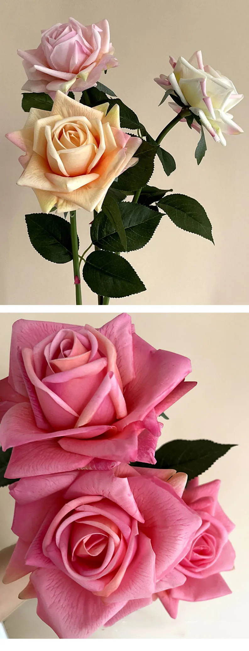 4 Stück Feuchtigkeitsspendende Künstliche Rosenblumen, Echt Aussehende Rosen, Hochzeitsdekoration, Blumenstrauß, Partydekoration, Heimdekoration, Foto-Requisiten – Detail 1