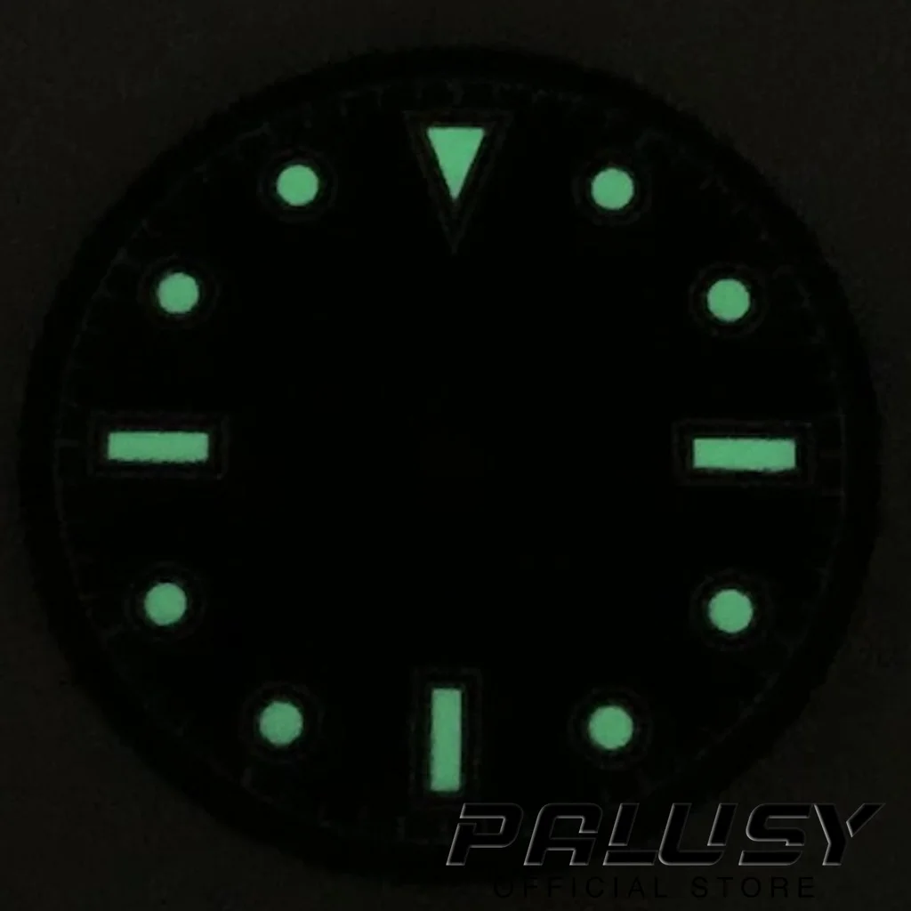 28.5mm NH35 Black Watch Dial Suitable For 3.0 O'clock and 3.8 O'clock Case Crown Luminous For NH35 4R35 Movement Watch Faces