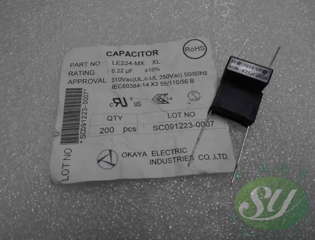 

10PCS OKAYA 0.22uf/310vAC 220nf u22 224 New film capacitor LE224MXXL