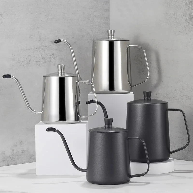 Stainless Steel Pour-Over Coffee Maker - Hanging Ear Hand Brewing Pot with Long-Spout Fine Mouth, Household Drip Kettle