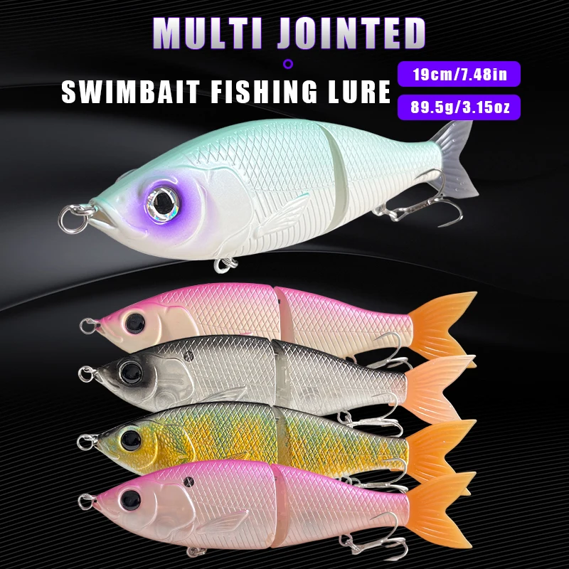 19 cm/89,5 g, großer, zweiteiliger, bionischer Köder für weite Würfe, sinkender, mehrteiliger Angelköder für große Fische, künstlicher Plastikköder mit Stahlkugel, der in der gesamten Tiefe schwimmt.
