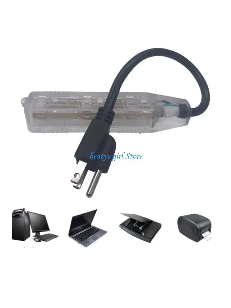 

C7AB USA3Pin Male to Triple Female Household Cable 5-15P to 3 Unit 5-15R Power Cable