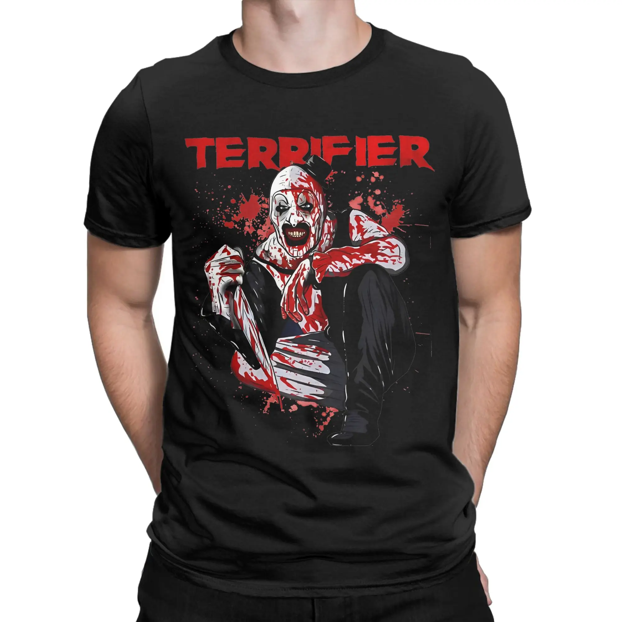 Clown Terrifier Character T Shirts for Men Women Cotton Vintage T-Shirts O Neck  Tees Short Sleeve Clothing Summer