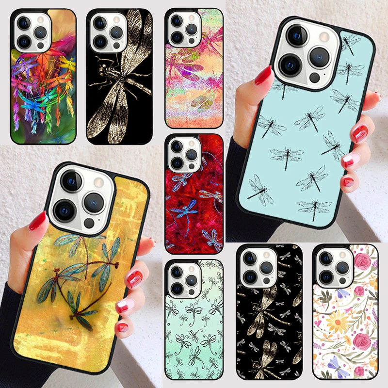 Dragonfly Insect Pattern cover For iPhone 15 16 13 12 11 14 Pro Max Mini Max SE 2020 7 8 15 16 Plus Phone Case