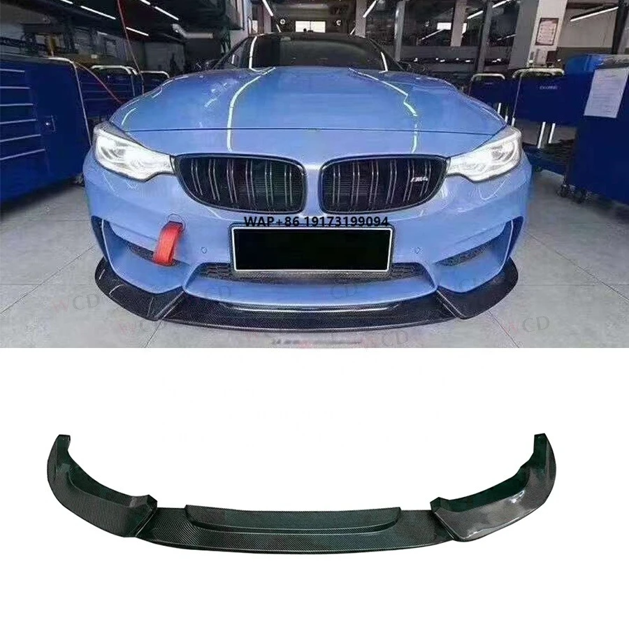 

V Style Real Carbon Fiber Front Bumper Lip New Car Accessories for B-MW 3 Series F30 F35 M-Tech 2012-2019